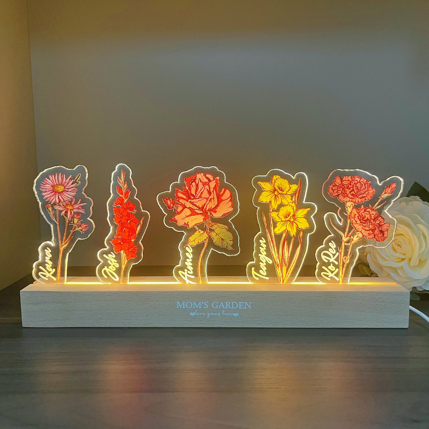 Personalized Birth Flower LED Lamp – From the Heart
