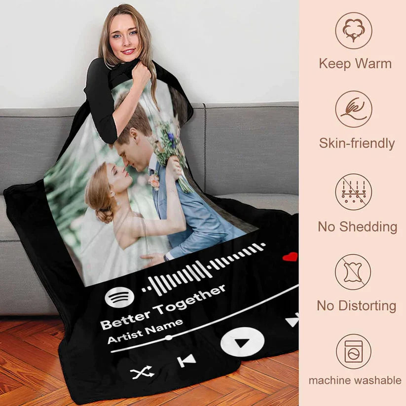 Custom Music and Photo Starlight Blanket A002