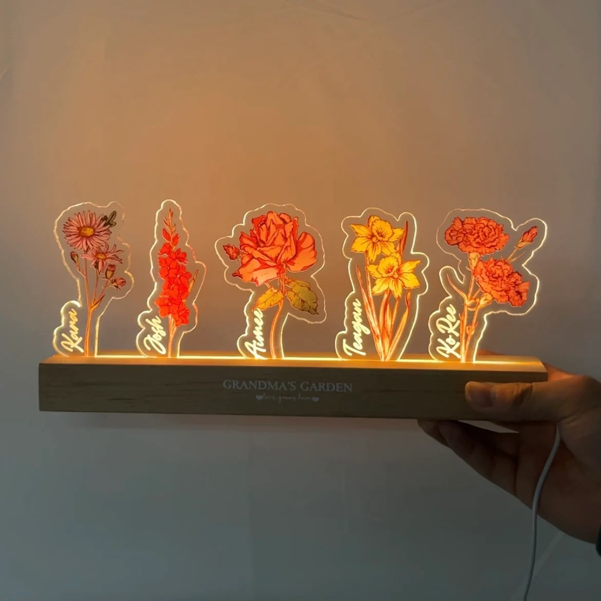 Personalized Birth Flower LED Lamp – From the Heart