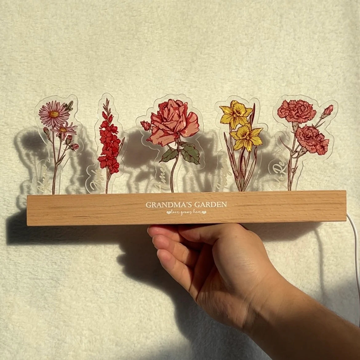 Personalized Birth Flower LED Lamp – From the Heart