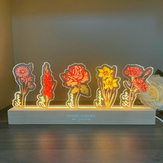 Personalized Birth Flower LED Lamp – From the Heart