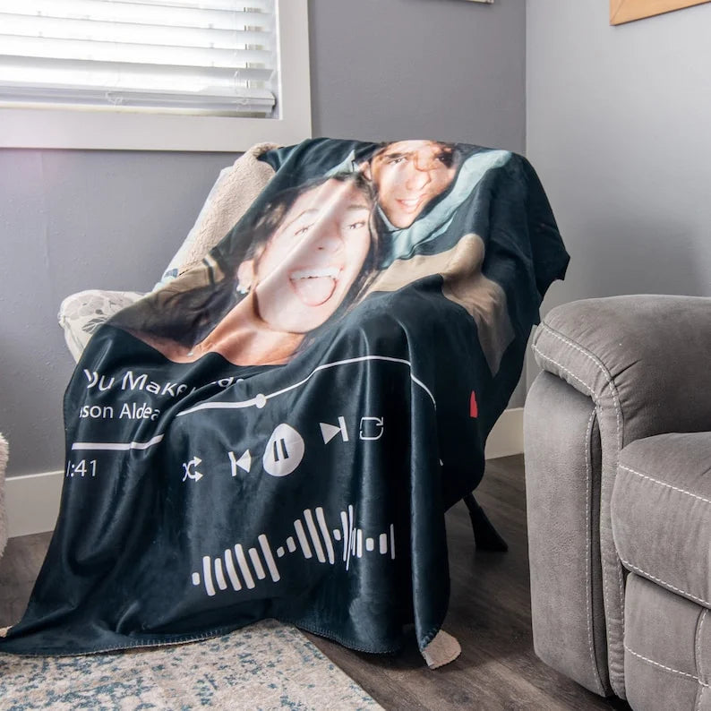 Custom Music and Photo Starlight Blanket A001