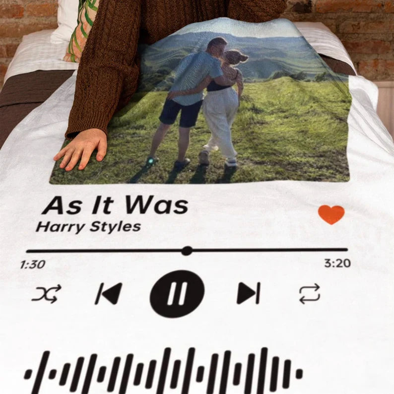 Custom Music and Photo Starlight Blanket A001